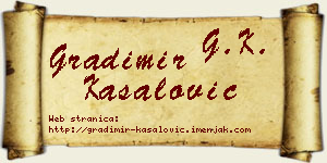Gradimir Kasalović vizit kartica